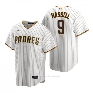 Camiseta Beisbol Hombre San Diego Padres Robert Hassell Replica 2020 Blanco Marron