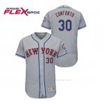 Camiseta Beisbol Hombre New York Mets Michael Conforto 150th Aniversario Patch Autentico Flex Base Gris