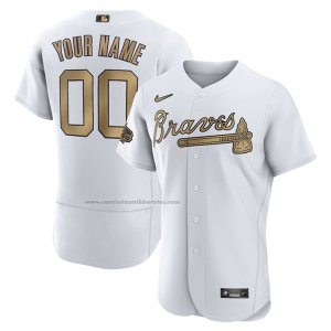 Camiseta Beisbol Hombre Atlanta Braves Personalizada 2022 All Star Autentico Blanco