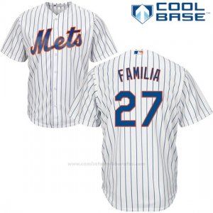 Camiseta Beisbol Hombre New York Mets 27 Jeurys Familia Blanco Cool Base