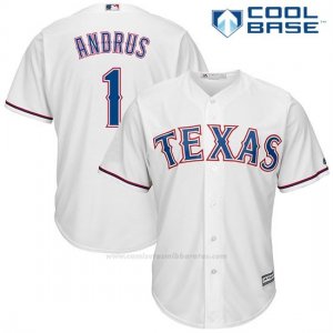 Camiseta Beisbol Hombre Texas Rangers Elvis Andrus Blanco Cool Base