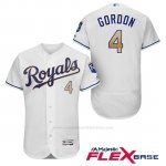 Camiseta Beisbol Hombre Kansas City Royals 4 Alex Gordon Blanco 2017 Flex Base