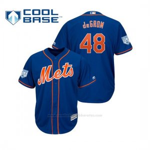 Camiseta Beisbol Hombre New York Mets Jacob Degrom Cool Base Entrenamiento de Primavera 2019 Azul