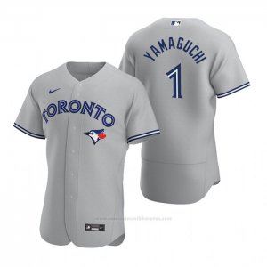 Camiseta Beisbol Hombre Toronto Blue Jays Shun Yamaguchi Autentico 2020 Road Gris
