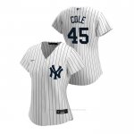 Camiseta Beisbol Mujer New York Yankees Gerrit Cole 2020 Replica Primera Blanco