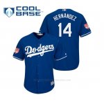 Camiseta Beisbol Hombre Los Angeles Dodgers Enrique Hernandez Cool Base Entrenamiento de Primavera 2019 Azul
