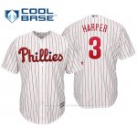 Camiseta Beisbol Hombre Philadelphia Phillies Bryce Harper Cool Base Home Blanco