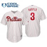 Camiseta Beisbol Hombre Philadelphia Phillies Bryce Harper Cool Base Home Blanco