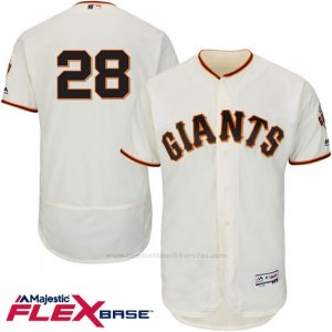 Camiseta Beisbol Hombre San Francisco Giants Buster Posey 28 Crema Flex Base Autentico Coleccion Jugador