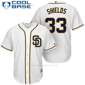Camiseta Beisbol Hombre San Diego Padres James Shields Blanco Cool Base Jugador