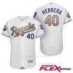 Camiseta Beisbol Hombre Kansas City Royals Campeones 40 Kelvin Herrera Flex Base Oros