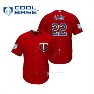 Camiseta Beisbol Hombre Minnesota Twins Miguel Sano Cool Base Entrenamiento de Primavera 2019 Rojo