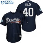 Camiseta Beisbol Hombre Atlanta Braves 40 Bartolo Colon Azul 2017 Entrenamiento de Primavera Cool Base
