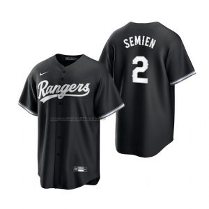 Camiseta Beisbol Hombre Texas Rangers Marcus Semien Replica Negro