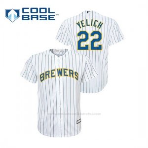 Camiseta Beisbol Nino Milwaukee Brewers Christian Yelich Cool Base Alternato Replica Blanco