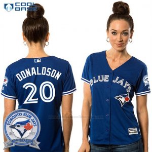 Camiseta Beisbol Mujer Toronto Blue Jays Josh Donaldson 20 Cool Base 40 Aniversario