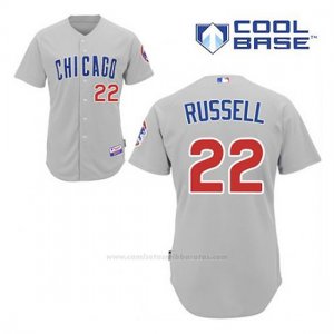 Camiseta Beisbol Hombre Chicago Cubs 22 Addison Russell Gris Cool Base