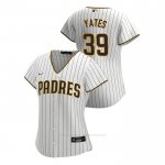 Camiseta Beisbol Mujer San Diego Padres Kirby Yates Replica 2020 Primera Blanco