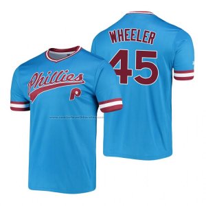 Camiseta Beisbol Hombre Philadelphia Phillies Zack Wheeler Cooperstown Collection Stitches Azul