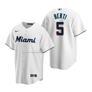 Camiseta Beisbol Hombre Miami Marlins Jon Berti Replica Primera Blanco