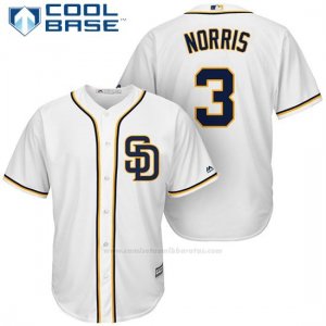 Camiseta Beisbol Hombre San Diego Padres Derek Norris Blanco Cool Base Jugador