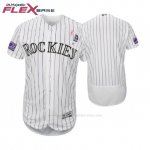 Camiseta Beisbol Hombre Colorado Rockies Blanco 2018 Dia de la Madre Flex Base