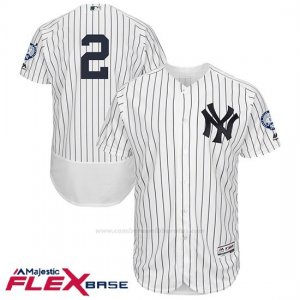 Camiseta Beisbol Hombre New York Yankees Derek Jeter Blanco 1ª Retirement Flex Base