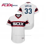 Camiseta Beisbol Hombre Chicago White Sox James Shields 150th Aniversario Patch Flex Base Blanco