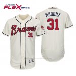 Camiseta Beisbol Hombre Atlanta Braves Greg Maddux Flex Base Autentico Collezione Alternato 2019 Crema