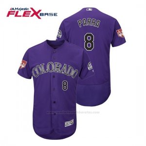 Camiseta Beisbol Hombre Colorado Rockies Gerardo Parra Flex Base Entrenamiento de Primavera 2019 Violeta