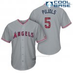 Camiseta Beisbol Hombre Los Angeles Angels 2017 Estrellas y Rayas Albert Pujols Gris Cool Base