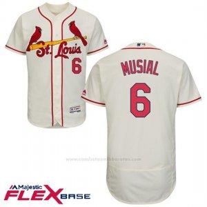 Camiseta Beisbol Hombre St. Louis Cardinals Stan Musial Autentico Coleccion Flex Base Crema
