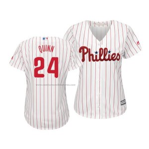 Camiseta Beisbol Mujer Philadelphia Phillies Roman Quinn Cool Base Primera Blanco