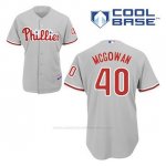 Camiseta Beisbol Hombre Philadelphia Phillies Dustin Mcgowan 40 Gris Cool Base