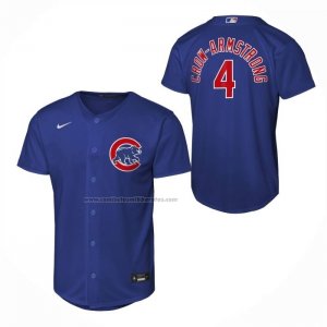 Camiseta Beisbol Nino Chicago Cubs Pete Crow Armstrong Alterno Replica Azul