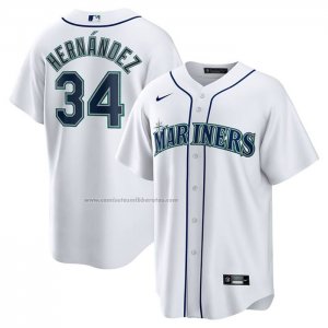 Camiseta Beisbol Hombre Seattle Mariners Felix Hernandez Retired Primera Replica Blanco Camiseta Beisbol Hombre Seattle Mariners Felix Hernandez Retired Primera Replica Blanco