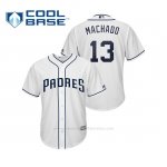 Camiseta Beisbol Nino San Diego Padres Manny Machado Cool Base Majestic Home Blanco