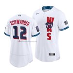 Camiseta Beisbol Hombre Washington Nationals Kyle Schwarber 2021 All Star Autentico Blanco