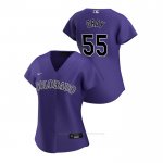 Camiseta Beisbol Mujer Colorado Rockies Jon Gray 2020 Replica Alterno Violeta