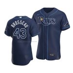 Camiseta Beisbol Hombre Tampa Bay Rays Mike Brosseau Autentico Alterno 2020 Azul