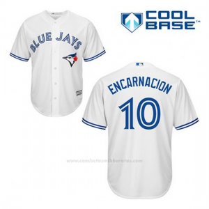 Camiseta Beisbol Hombre Toronto Blue Jays Edwin Encarnacion 10 Blanco 1ª Cool Base