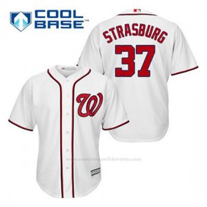 Camiseta Beisbol Hombre Washington Nationals Stephen Strasburg 37 Blanco 1ª Cool Base