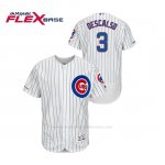 Camiseta Beisbol Hombre Chicago Cubs Daniel Descalso 150th Aniversario Patch Autentico Flex Base Blanco Azul