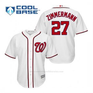 Camiseta Beisbol Hombre Washington Nationals Jordan Zimmermann 27 Blanco 1ª Cool Base
