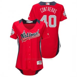 Camiseta Beisbol Mujer All Star Game Willson Contreras 2018 1ª Run Derby National League Rojo