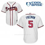 Camiseta Beisbol Hombre Atlanta Braves 5 Frojodie Freeman Blanco 1ª Cool Base