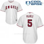 Camiseta Beisbol Hombre Los Angeles Angels Albert Pujols 5 Blanco 1ª Cool Base