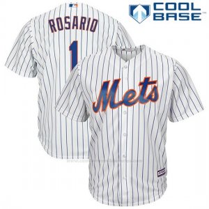 Camiseta Beisbol Hombre New York Mets 1 Amed Rosario Blancoplayer Cool Base