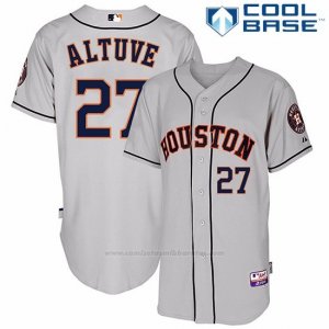 Camiseta Beisbol Hombre Houston Astros Jose Altuve Autentico Coleccion Gris Cool Base