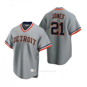 Camiseta Beisbol Hombre Detroit Tigers Jacoby Jones Cooperstown Collection Road Gris